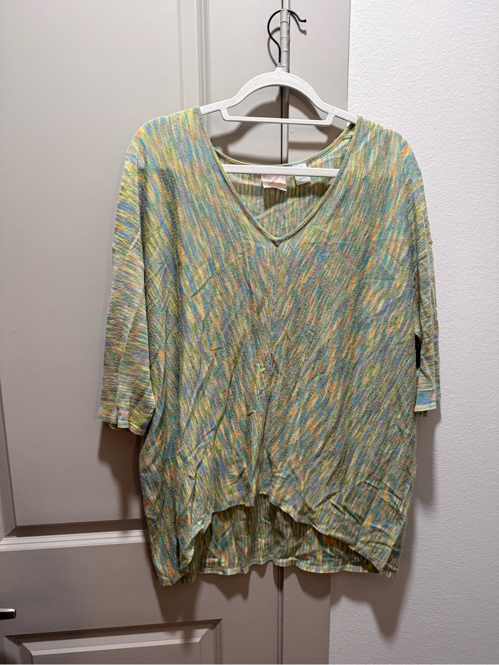 Kerisma Pastel Multicolor V-Neck Dolman Sleeve Top